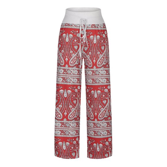 Floral Blooming / Red & White Floral Drawstring-Waist Lounge Pants / NWT / Small - Picture 3 of 8